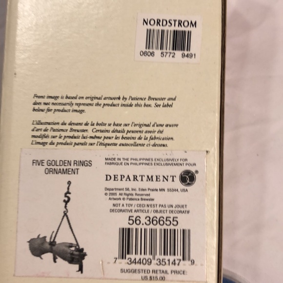 Dept 56 12 Days of Christmas 5 Gold Rings - Picture 5 of 6